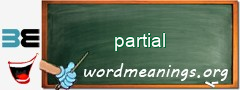 WordMeaning blackboard for partial